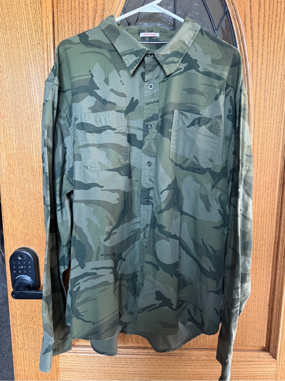 Men's Camouflage workwear Button-Up Shirt Green